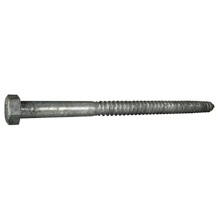 Midwest Fastener Lag Screw, 5/8 in, 10 in, Steel, Hot Dipped Galvanized Hex Hex Drive, 15 PK 53482